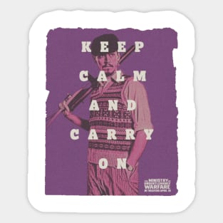 keep calm and carry on purple henry golding Sticker